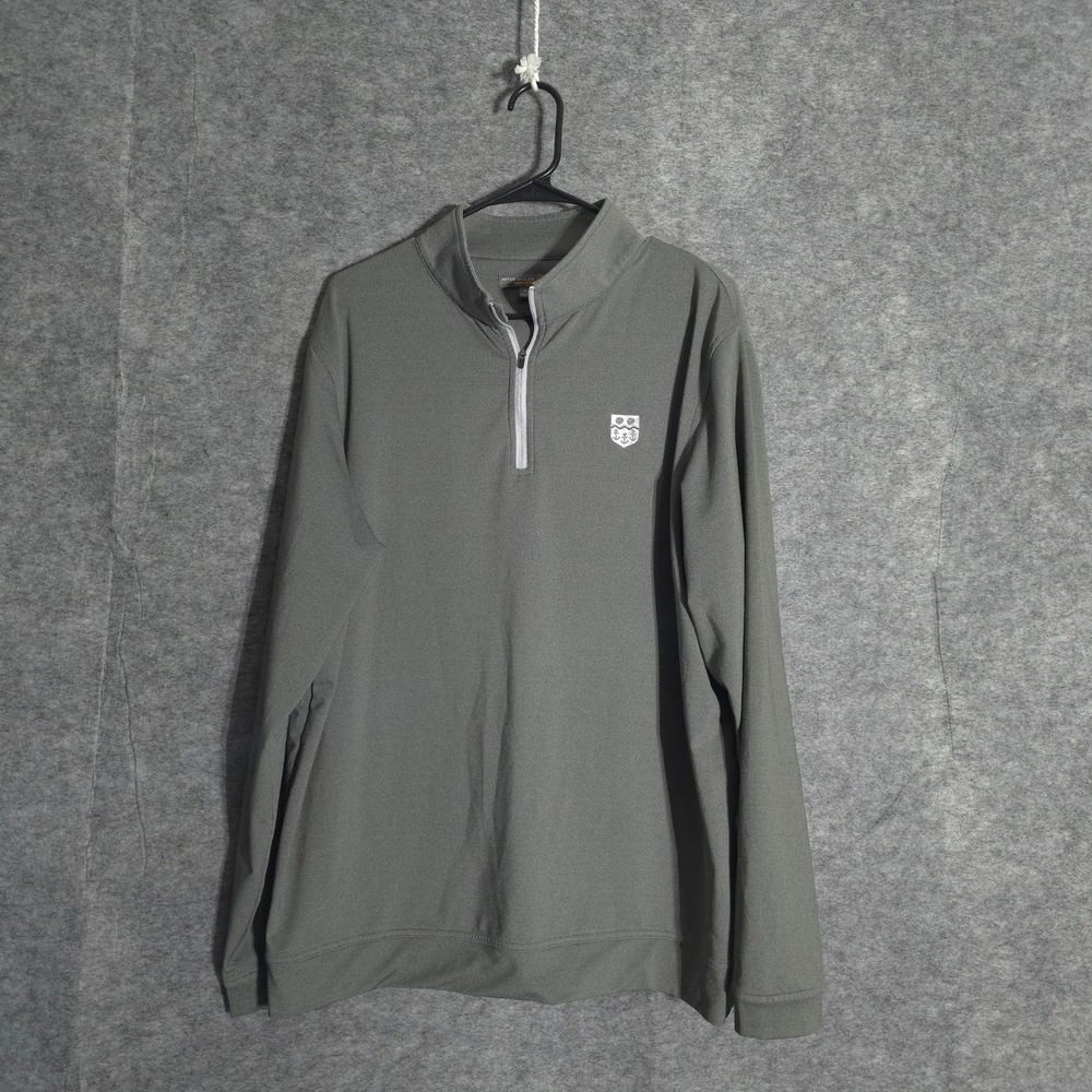 Peter Millar Crown Sport Pullover Mens XL Green 1/4 Zip Stretch MS18EK40B Golf